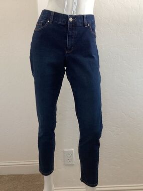 Jones New York, in excellent condition, sz 12, blue denim, straight leg